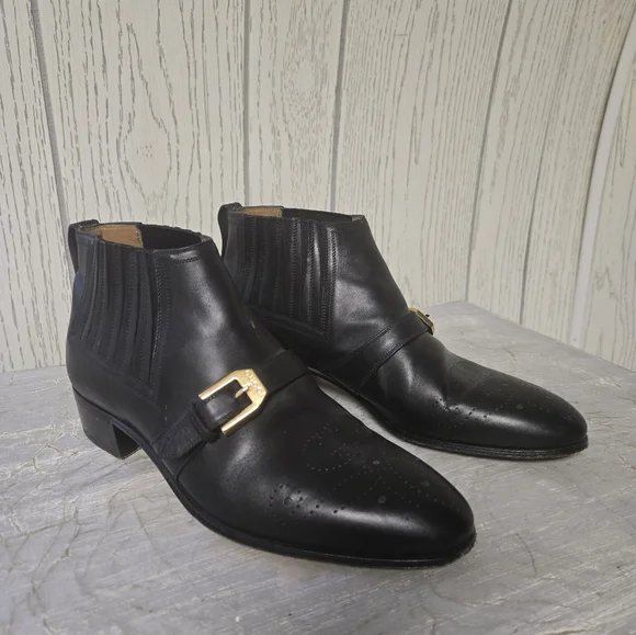 Gucci Black Leather Ankle Boots with Chelsea Design Gucci Trip Black Leather Crystal Embellished Ankle Chelsea  main image 3